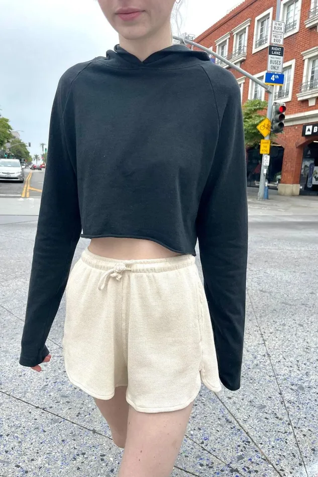 Summer Thermal Shorts Ivory Women Brandy Melville Bottoms