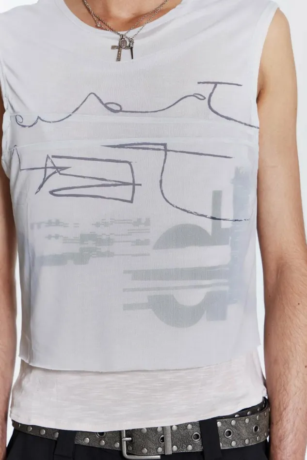 Surge Layered Tank White Men Jaded London Vests Surge Layered Tank White Men Jaded London Vests