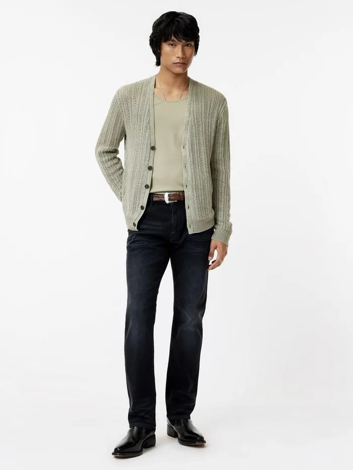 Sweaters Men John Varvatos KLIMENT CARDIGAN Sage Brush