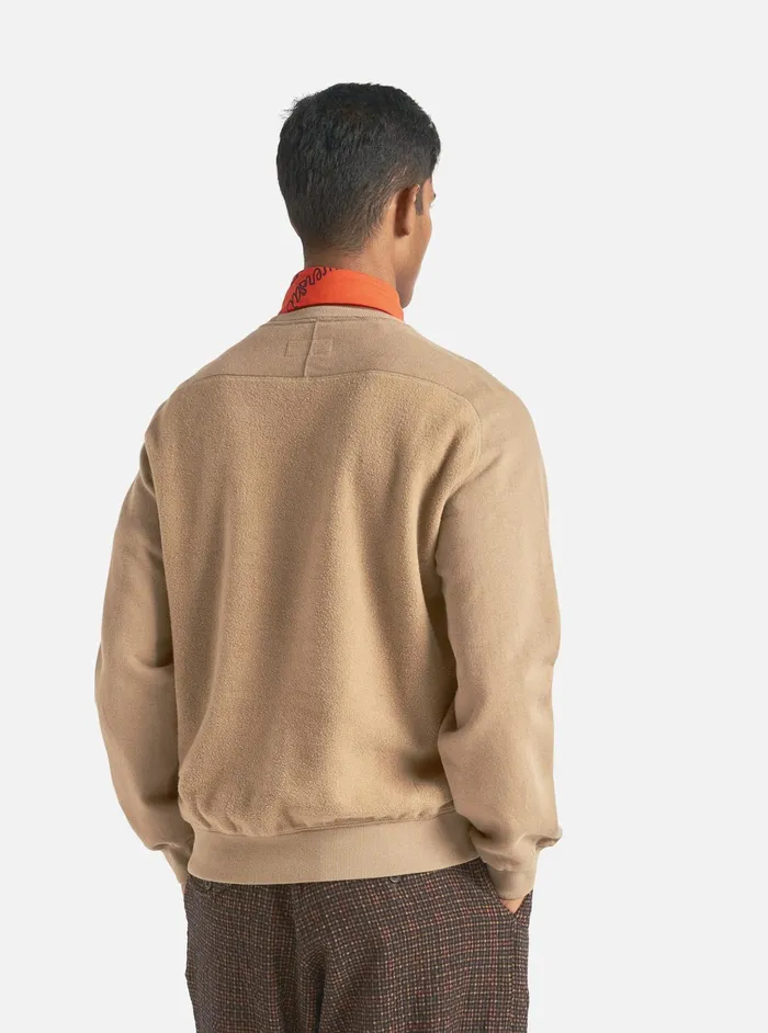 Sweatshirts Men Universal Works Universal Works Sweatshirt In Sand Brush Back Sweat
