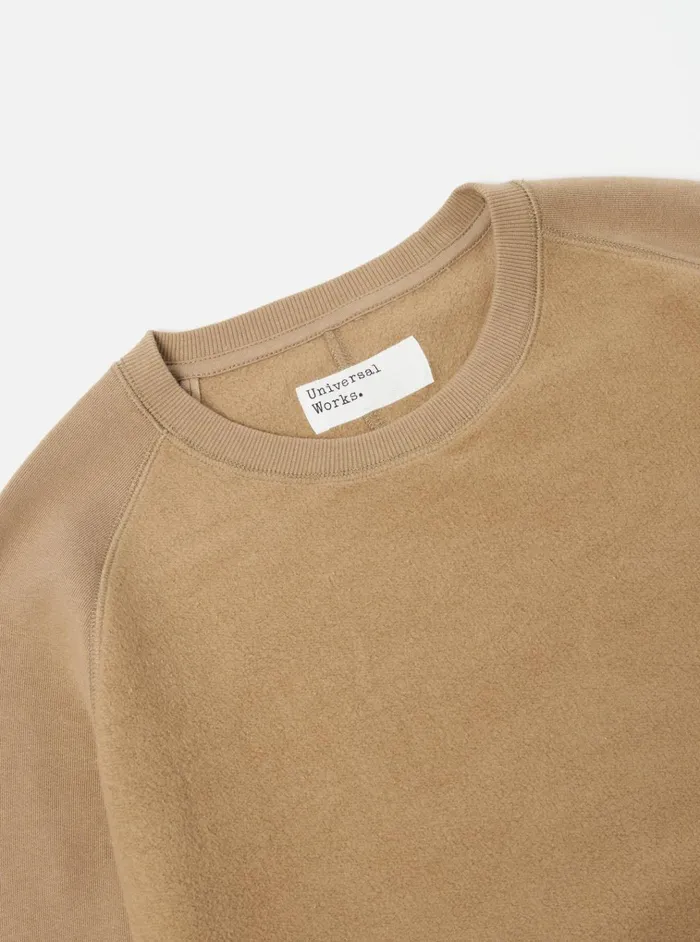 Sweatshirts Men Universal Works Universal Works Sweatshirt In Sand Brush Back Sweat