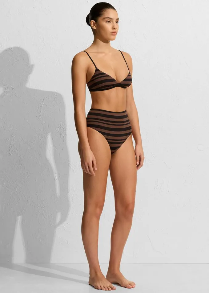 Swimwear Women The Frankie Shop Matteau Tri Bikini Top 8211 Nutmeg Stripe