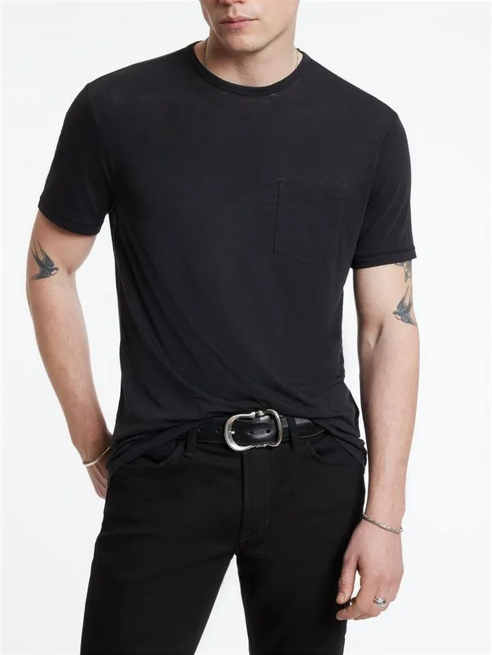 TShirts Men John Varvatos BOND BURNOUT TSHIRT Black