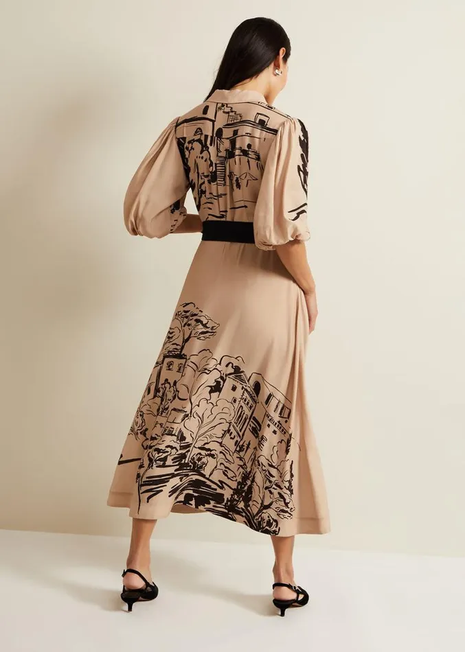 Tammy Puff Sleeve Shirt Dress Cream Women Phase Eight Dresses