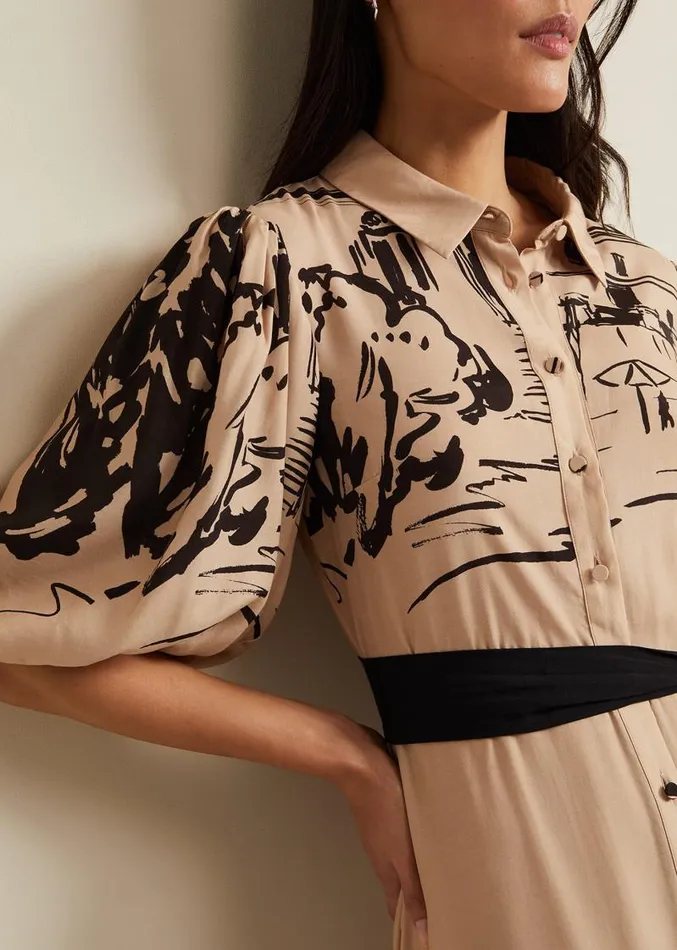 Tammy Puff Sleeve Shirt Dress Cream Women Phase Eight Dresses