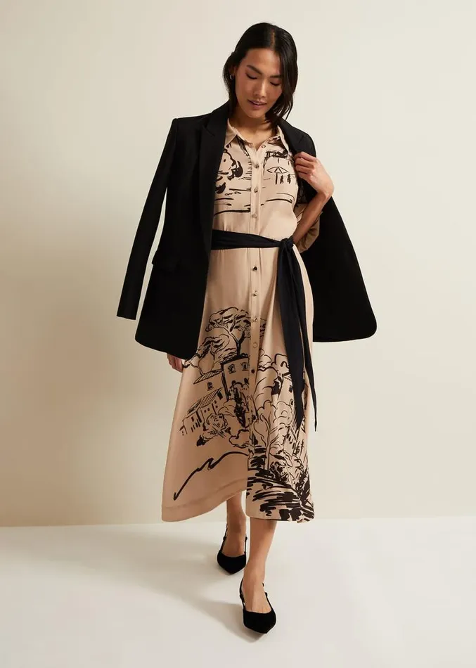 Tammy Puff Sleeve Shirt Dress Cream Women Phase Eight Dresses