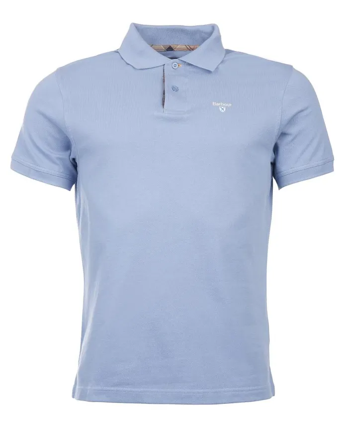 Tartan Pique Polo Shirt Blackmodern Men Barbour Polo Shirts