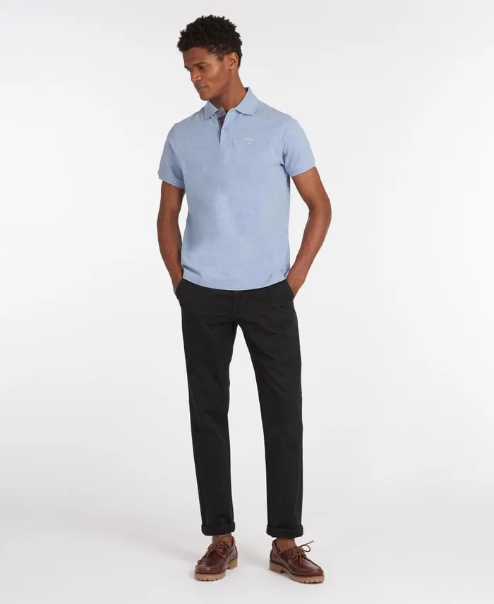Tartan Pique Polo Shirt Blackmodern Men Barbour Polo Shirts