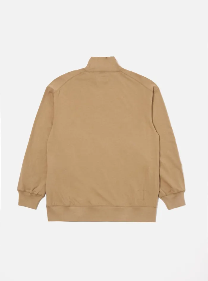 Tees Men Universal Works Universal Works Funnel Neck Tee In Sand Single Jersey