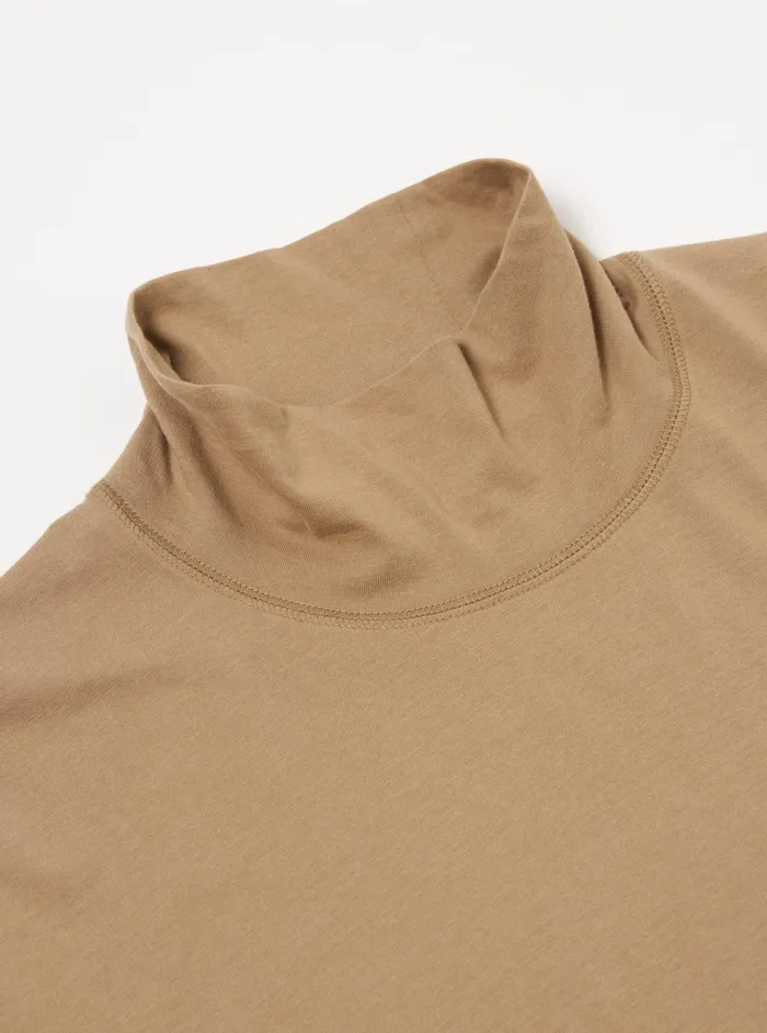 Tees Men Universal Works Universal Works Funnel Neck Tee In Sand Single Jersey