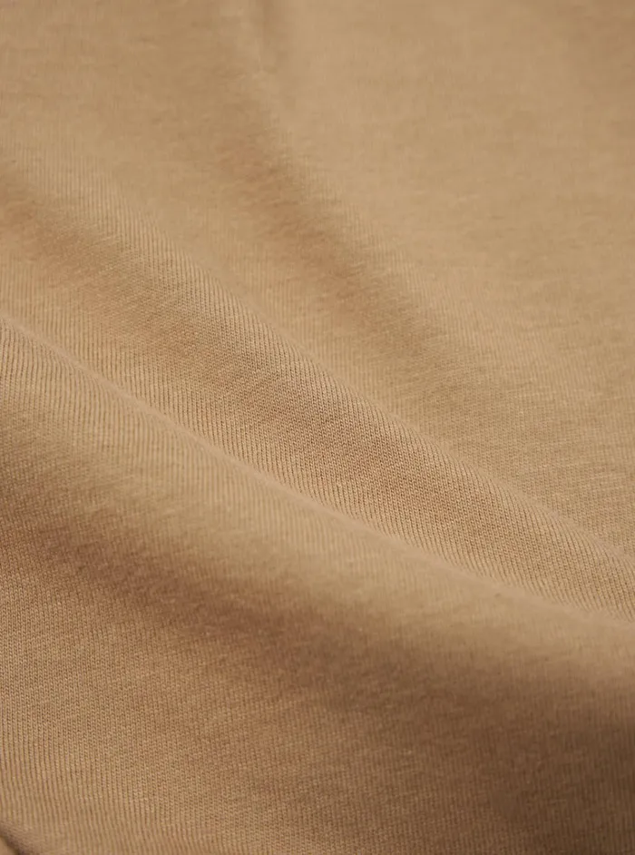 Tees Men Universal Works Universal Works Funnel Neck Tee In Sand Single Jersey