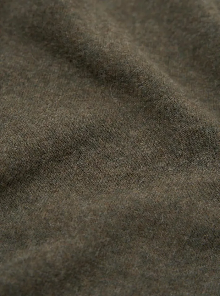 Tees Men Universal Works Universal Works Pullover SS Shirt In Olive Recycled Wool Mix