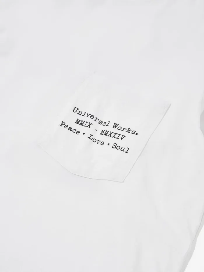 Tees Men Universal Works Universal Works Xv Tee Shirt In Ecru Print Jersey