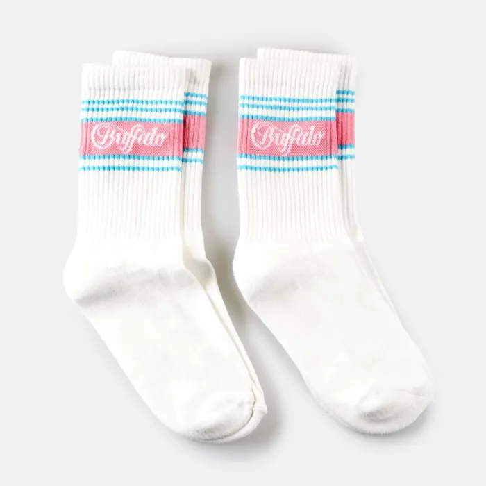 Tennis Stripes 2 Pack Whitemulticolor Buffalo Socks