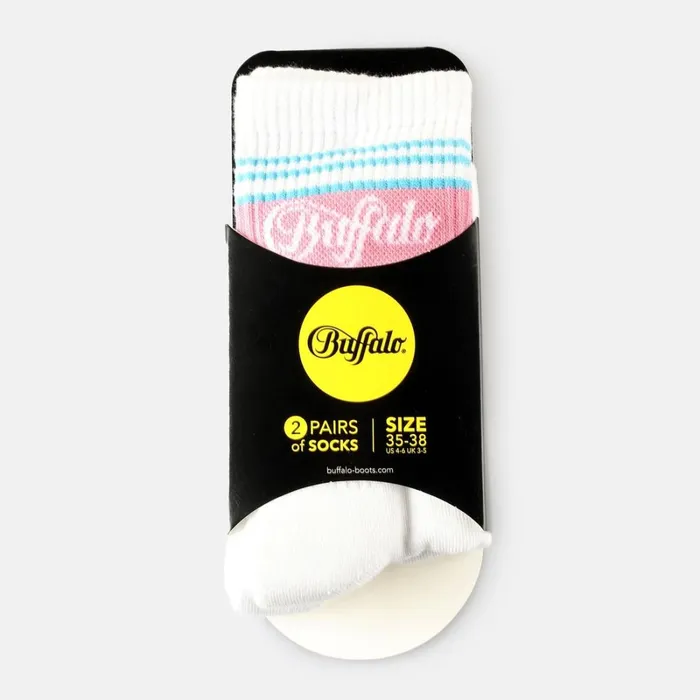 Tennis Stripes 2 Pack Whitemulticolor Buffalo Socks Tennis Stripes 2 Pack Whitemulticolor Buffalo Socks