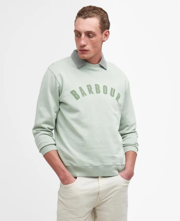 Terra Dye Logo Sweatshirt Sea Foam Men Barbour Hoodies and Sweatshirts