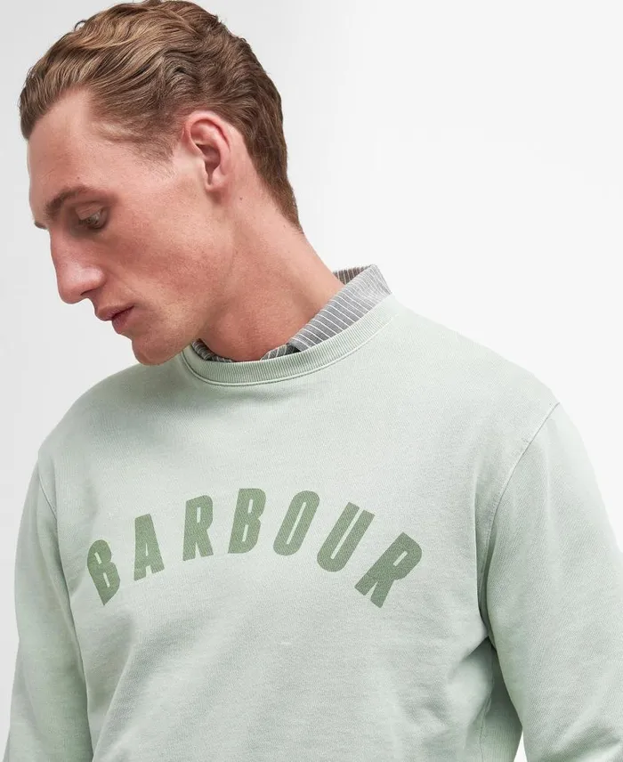 Terra Dye Logo Sweatshirt Sea Foam Men Barbour Hoodies and Sweatshirts