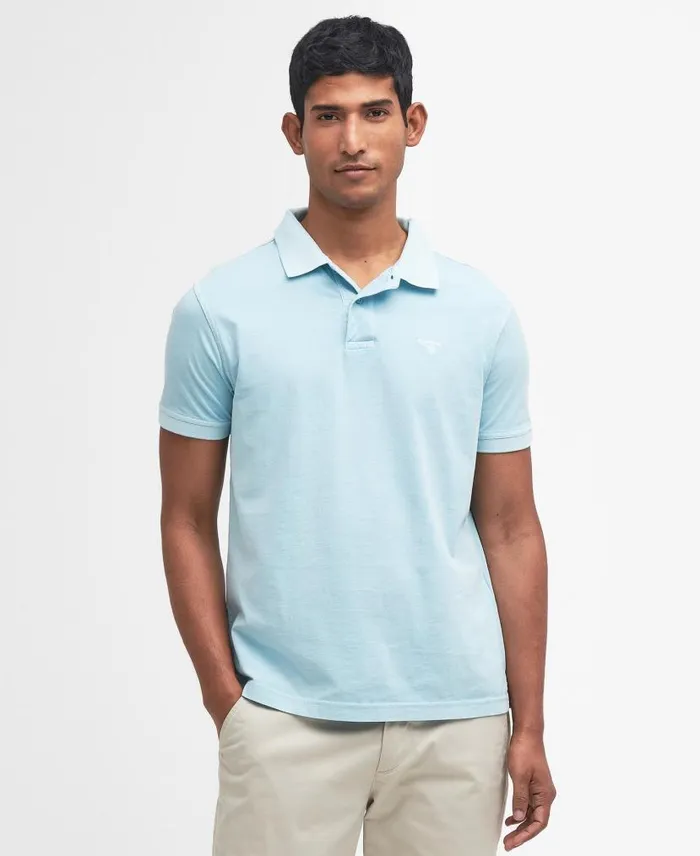 Terra Dye ShortSleeved Polo Shirt Sky Men Barbour Polo Shirts