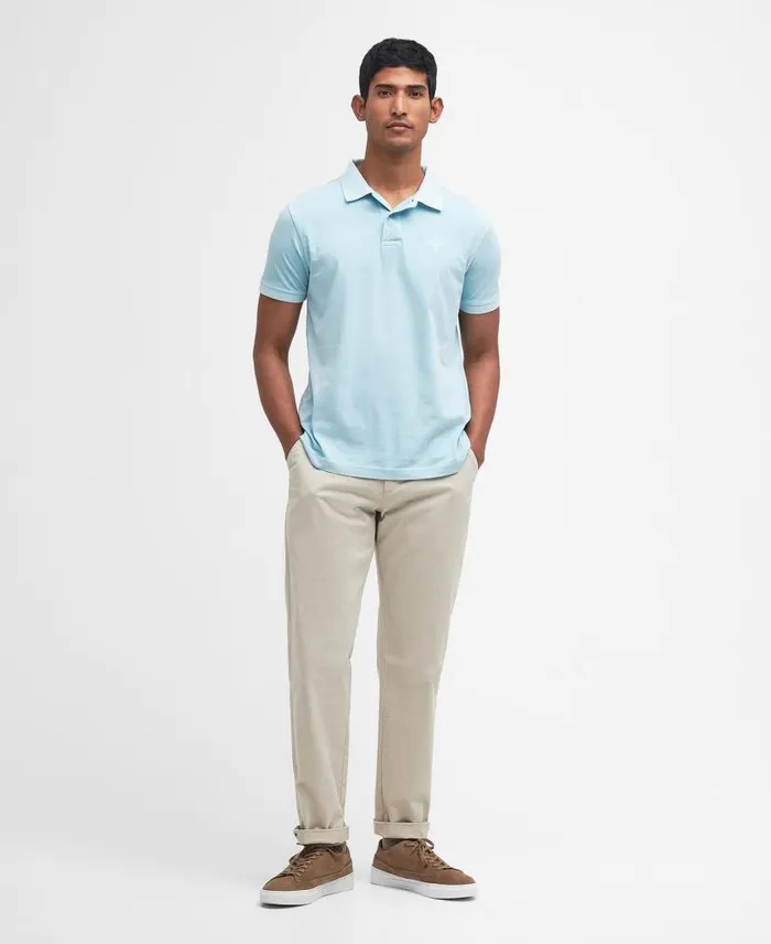 Terra Dye ShortSleeved Polo Shirt Sky Men Barbour Polo Shirts