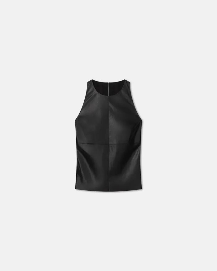 Teza Okobor AltLeather Sleeveless Top Black Women Nanushka Tops