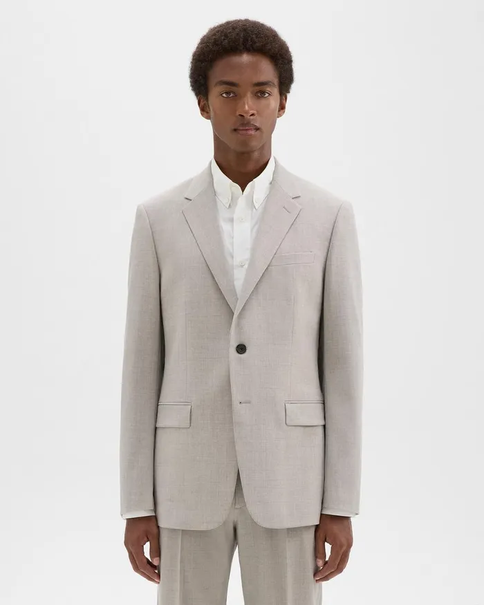 Theory Blazers Jackets Chambers Blazer In Stretch Wool Sand Melange 8211 Men