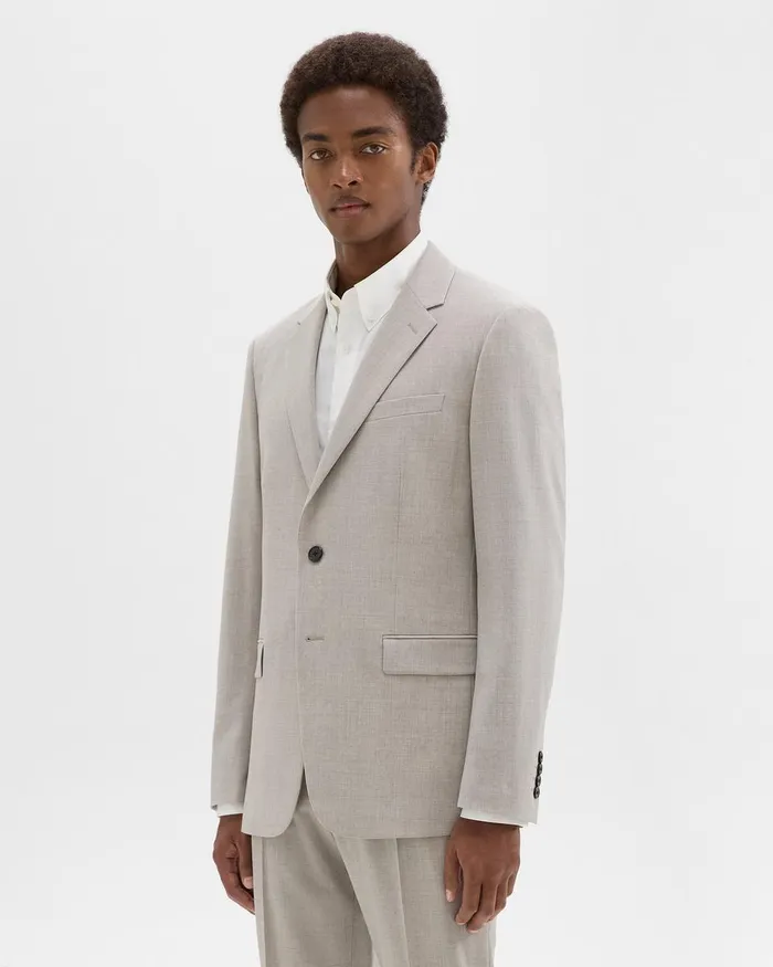 Theory Blazers Jackets Chambers Blazer In Stretch Wool Sand Melange 8211 Men
