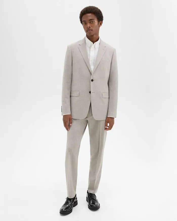 Theory Blazers Jackets Chambers Blazer In Stretch Wool Sand Melange 8211 Men