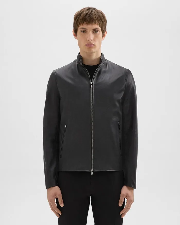 Theory Blazers Jackets Morvek Zip Jacket In Leather Black 8211 Men