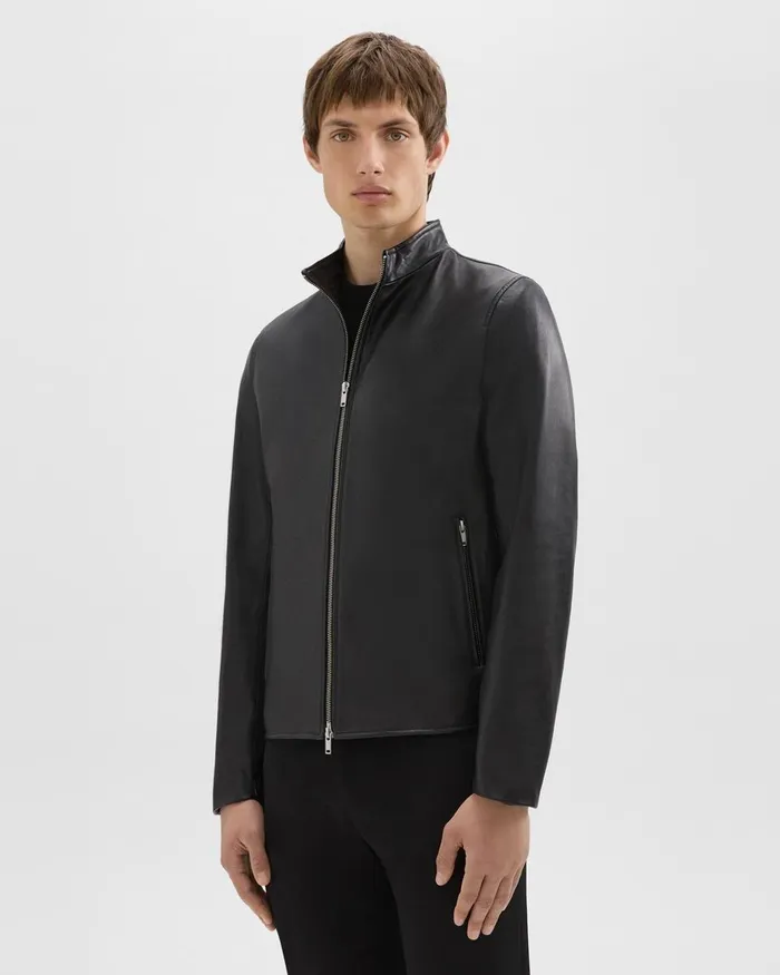 Theory Blazers Jackets Morvek Zip Jacket In Leather Black 8211 Men