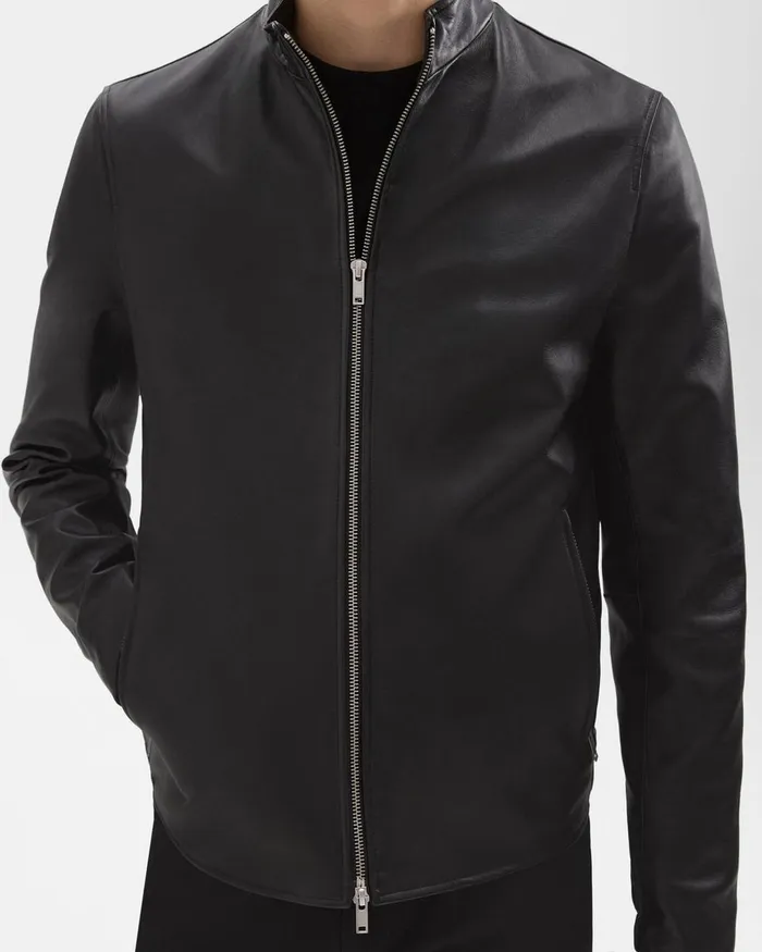 Theory Blazers Jackets Morvek Zip Jacket In Leather Black 8211 Men