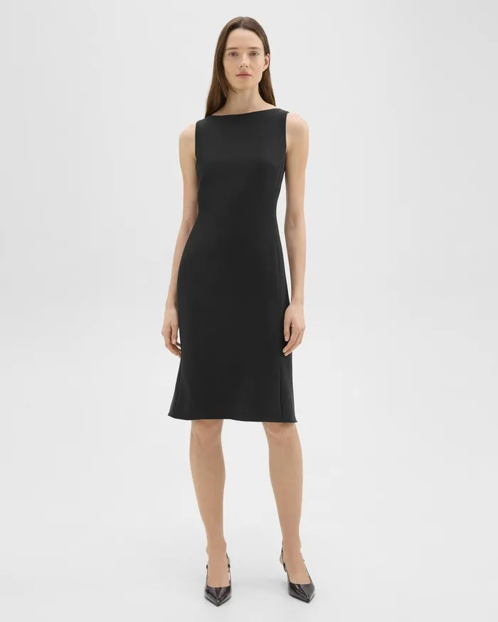 Theory Dresses Flared Dress In Crepe Black 8211 Women
