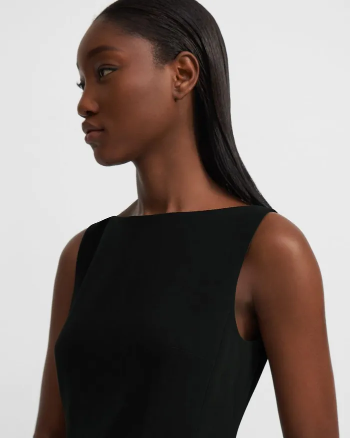 Theory Dresses Flared Dress In Crepe Black 8211 Women