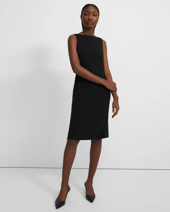 Theory Dresses Flared Dress In Crepe Black 8211 Women