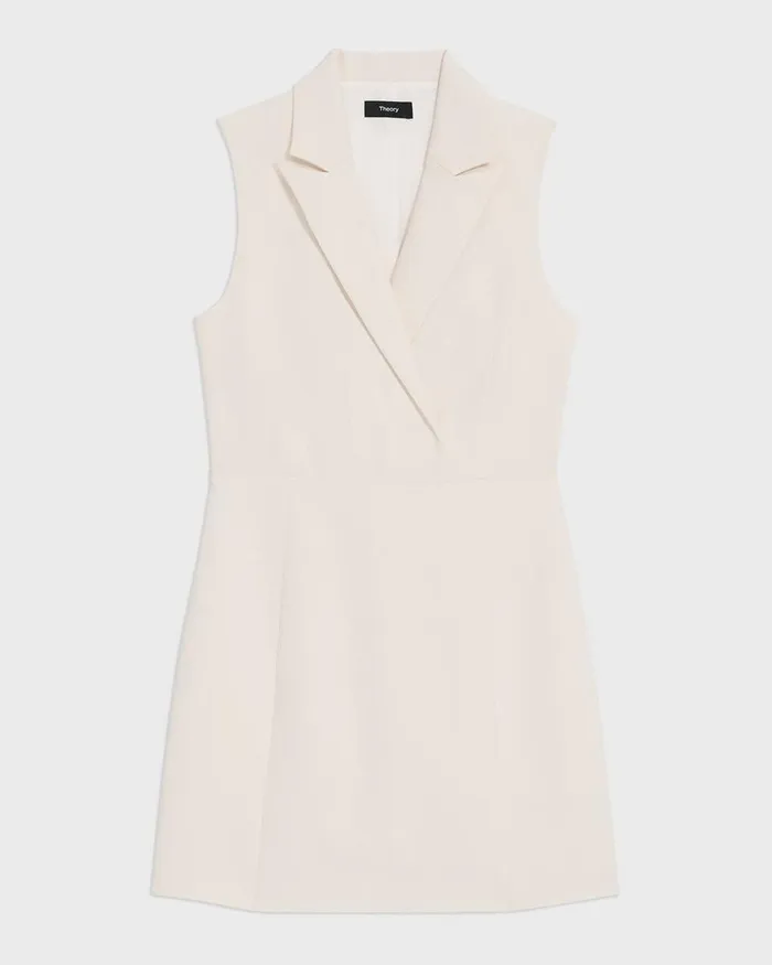 Theory Dresses Peak Lapel Mini Dress In Admiral Crepe Rice 8211 Women