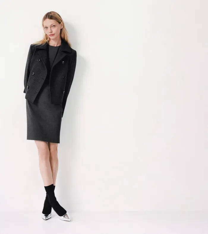 Theory Dresses Sleeveless Fitted Dress In Good Wool Charcoal Melange 8211 Women