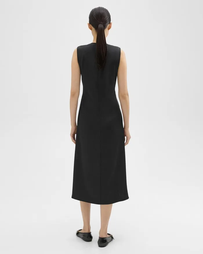 Theory Dresses Twisted Midi Dress Black 8211 Women