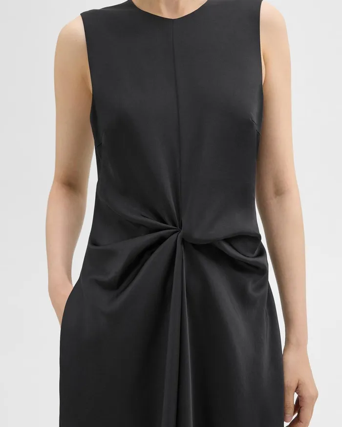 Theory Dresses Twisted Midi Dress Black 8211 Women