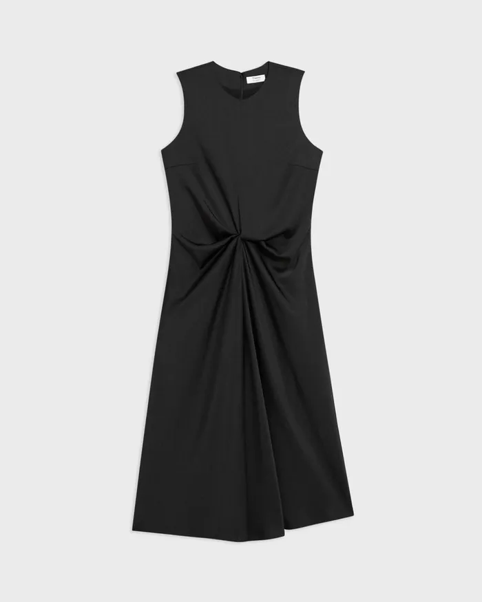 Theory Dresses Twisted Midi Dress Black 8211 Women