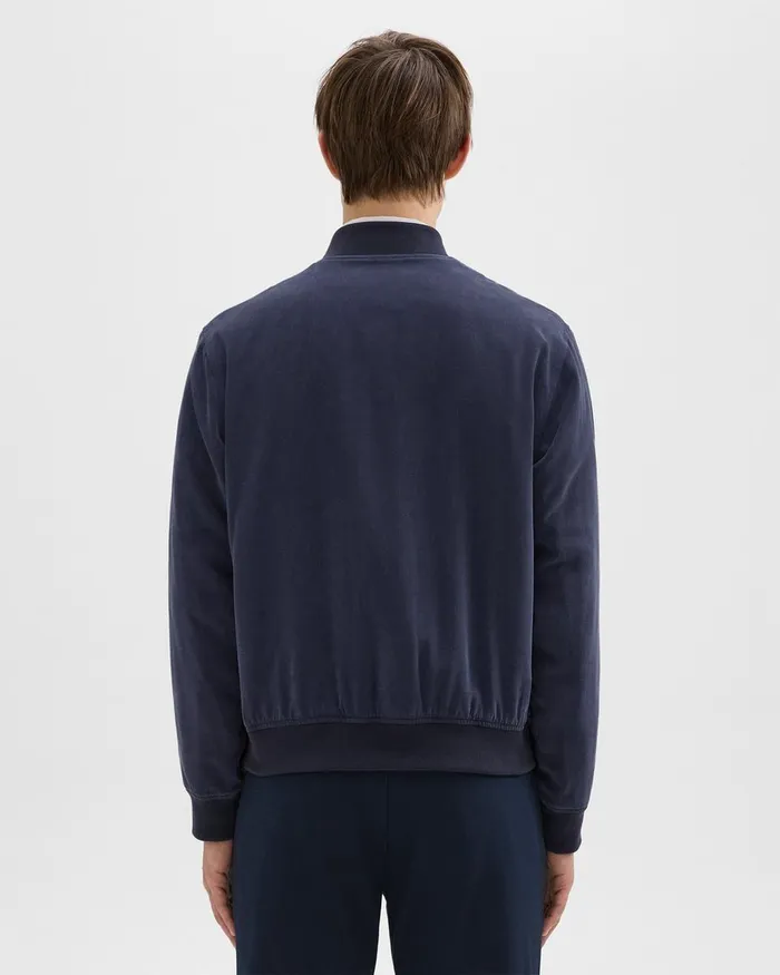 Theory Outerwear Olivard Bomber Jacket In Fluid Twill Baltic 8211 Men