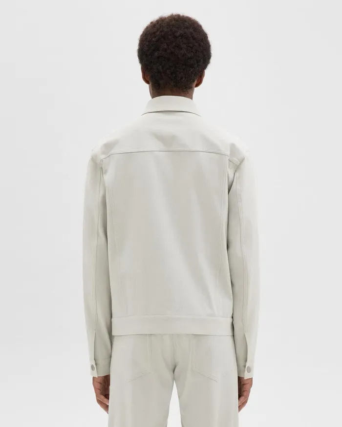 Theory Outerwear River Trucker Jacket In Neoteric Twill Limestone 8211 Men