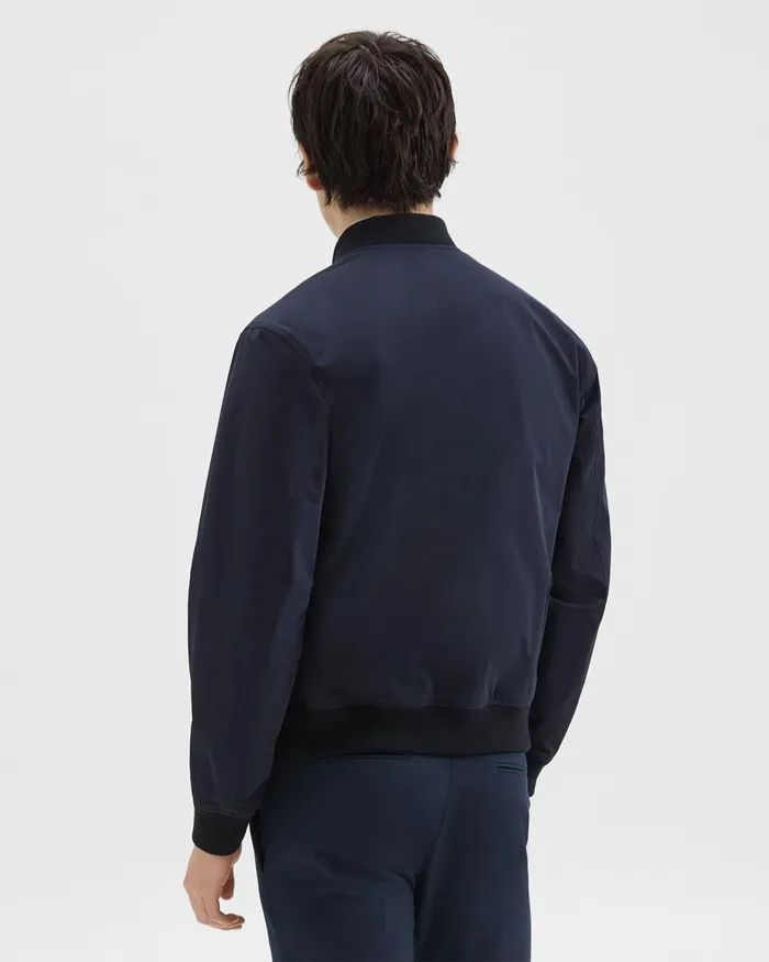 Theory Outerwear Tailored Bomber Jacket In Foundation Twill Baltic 8211 Men