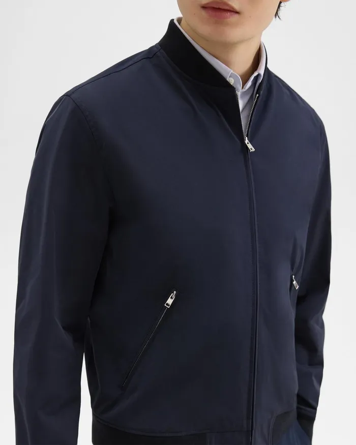 Theory Outerwear Tailored Bomber Jacket In Foundation Twill Baltic 8211 Men