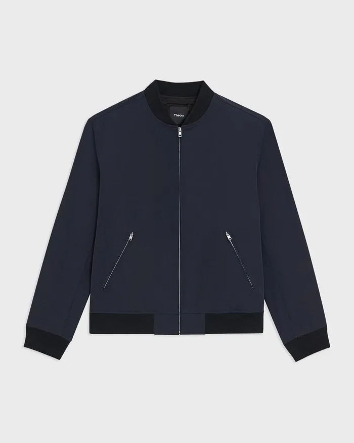 Theory Outerwear Tailored Bomber Jacket In Foundation Twill Baltic 8211 Men