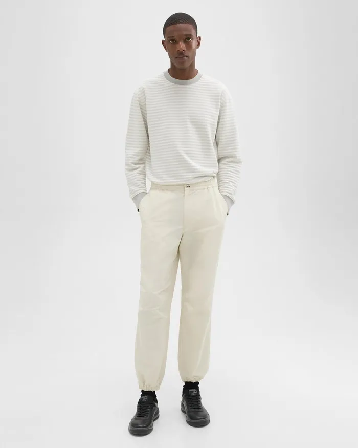 Theory Pants CottonBlend Jogger Pant Ecru 8211 Men