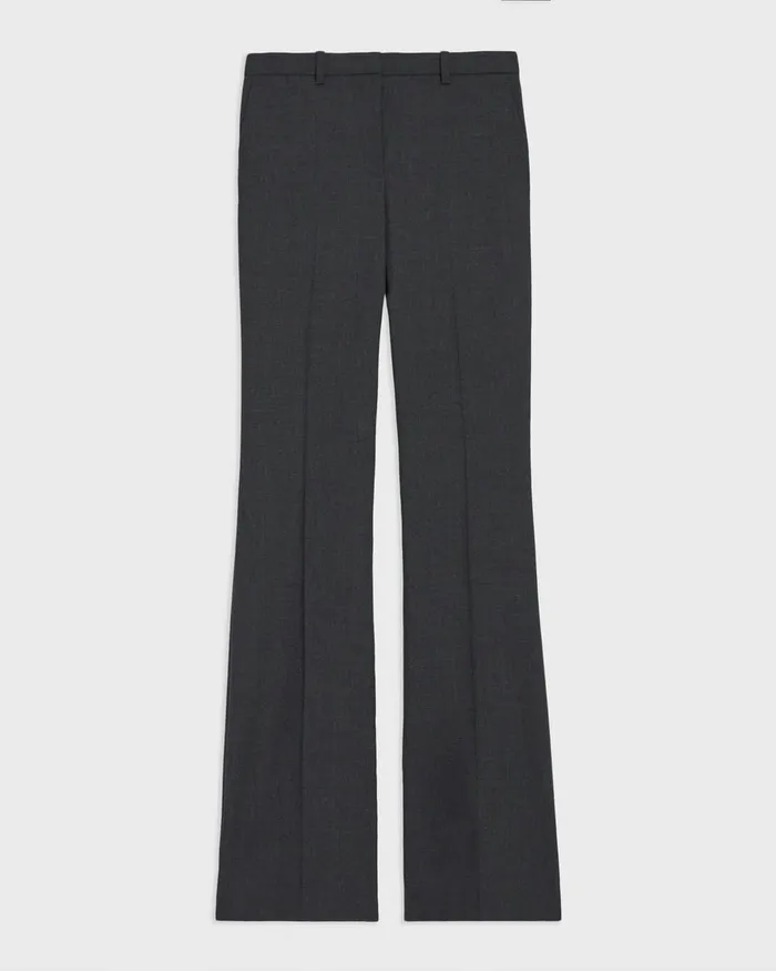Theory Pants Demitria Pant In Good Wool Charcoal Melange 8211 Women