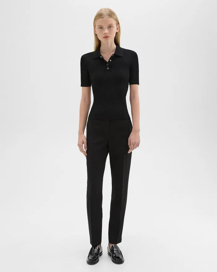 Theory Pants Treeca Full Length Pant In Admiral Crepe Black 8211 Women