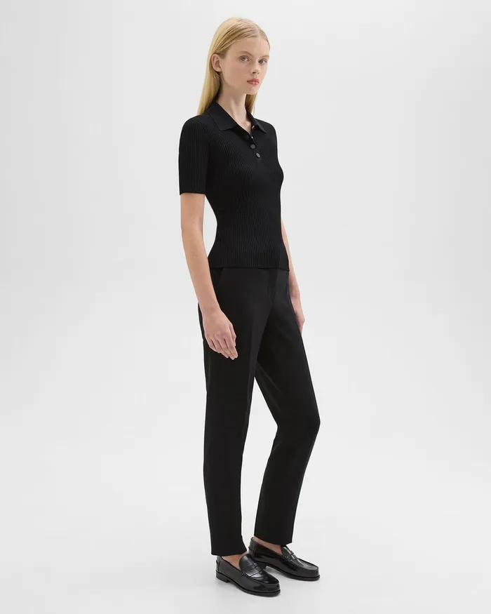 Theory Pants Treeca Full Length Pant In Admiral Crepe Black 8211 Women