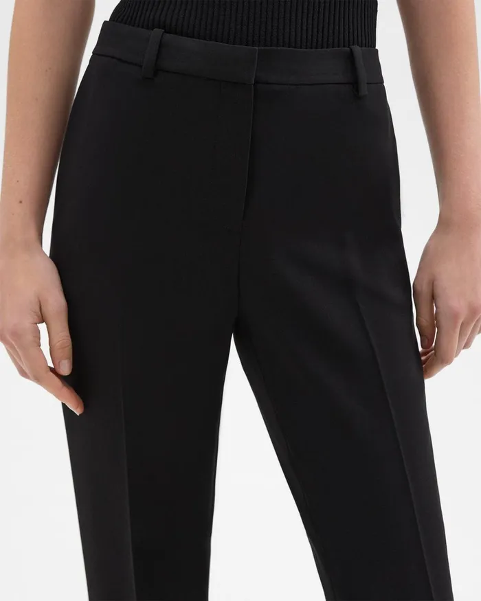 Theory Pants Treeca Full Length Pant In Admiral Crepe Black 8211 Women