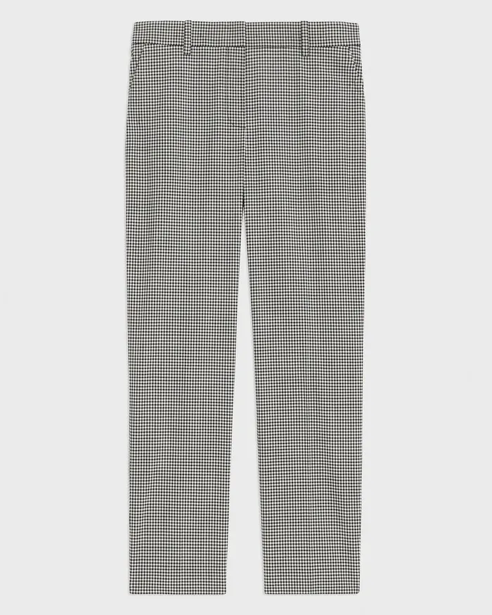 Theory Pants Treeca Pant In Plaid Stretch Wool Black Multi 8211 Women