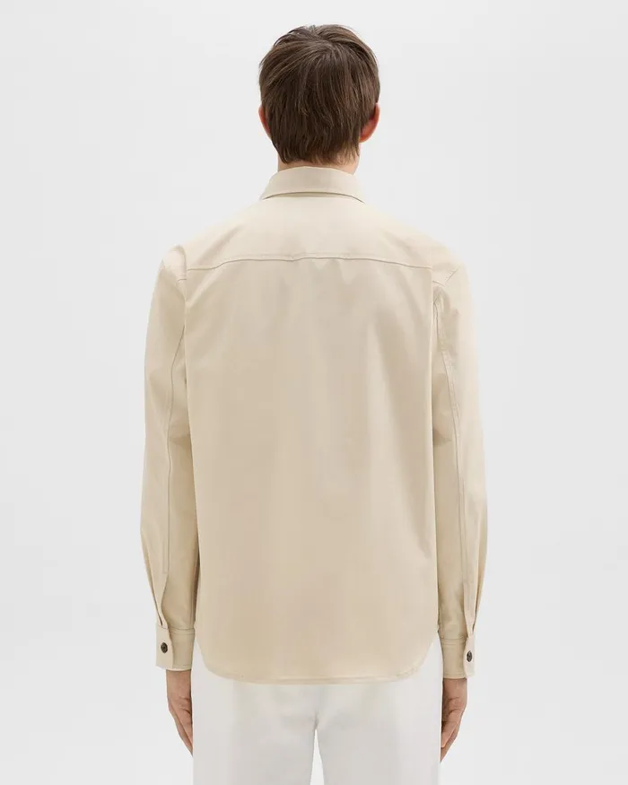 Theory Shirts Garvin Shirt Jacket In Organic Cotton New Sand 8211 Men